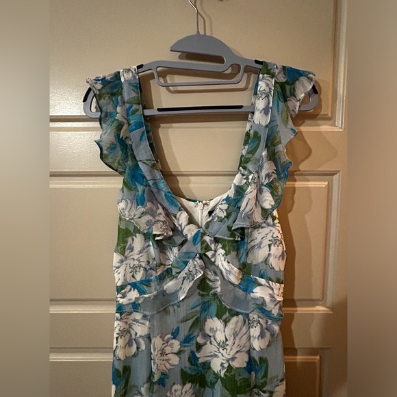 NEW! Lulu’s Sensational Spring Light Blue Floral Print Ruffled Maxi Dress 🌷 - Picture 7 of 13